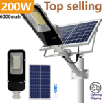200W Powerful Solar Light Outdoor Solar Street Light 6000Mah Waterproof Automatic Dusk to Dawn Street Light for Garage Garden - Image 2